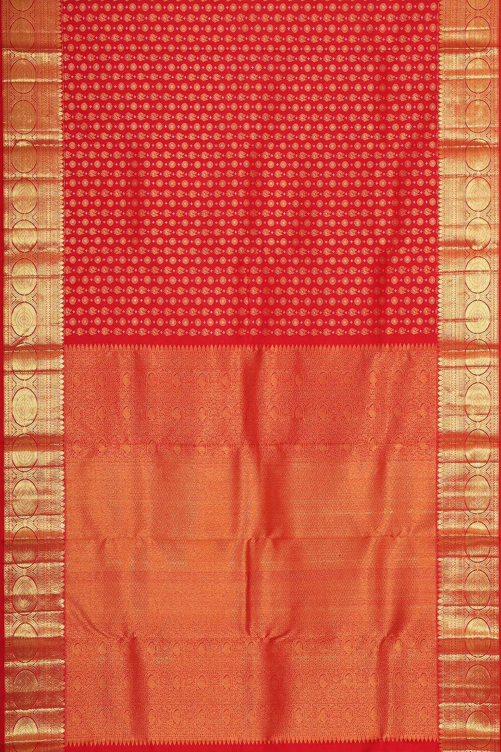 Image of Kanchipattu Brocade Coral-Red Saree