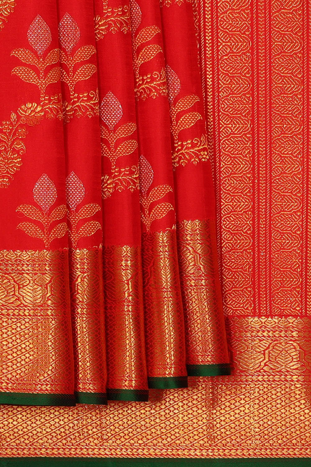 Image of Kanchipattu Red Brocade Saree