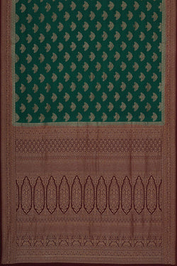 Collection of Banarasi Georgette Bottle Green Saree in a gallery layout