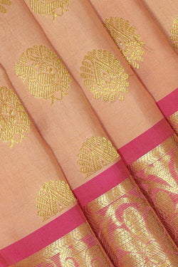 Image of Kanchipattu Brocade Beige Saree