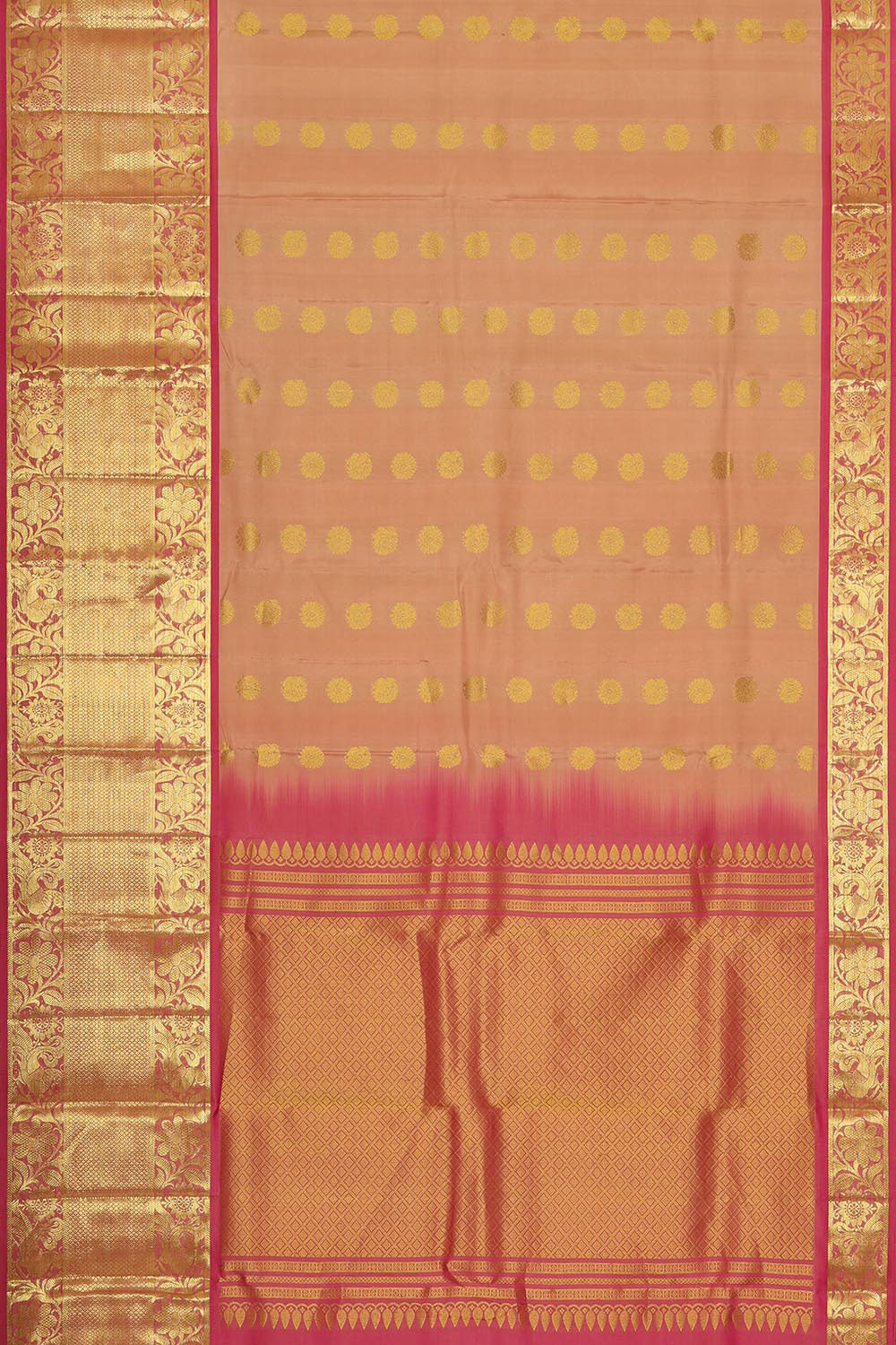 Kanchipattu Brocade Beige Saree