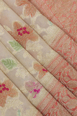 Collection of Banarasi Georgette Ivory Cream Saree in a gallery layout