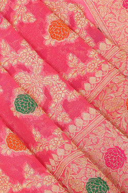 Collection of Banarasi Georgette Pink Saree in a gallery layout