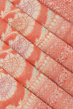 Image of Banarasi Georgette Peach Saree