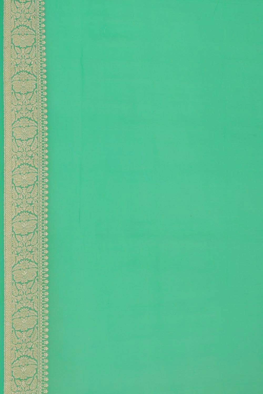 Collection of Banarasi Georgette Green/Peach Saree in a gallery layout