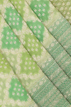 Collection of Banarasi Bandhani Mint Green Saree in a gallery layout