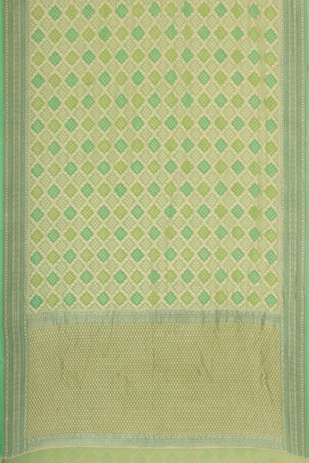 Collection of Banarasi Bandhani Mint Green Saree in a gallery layout