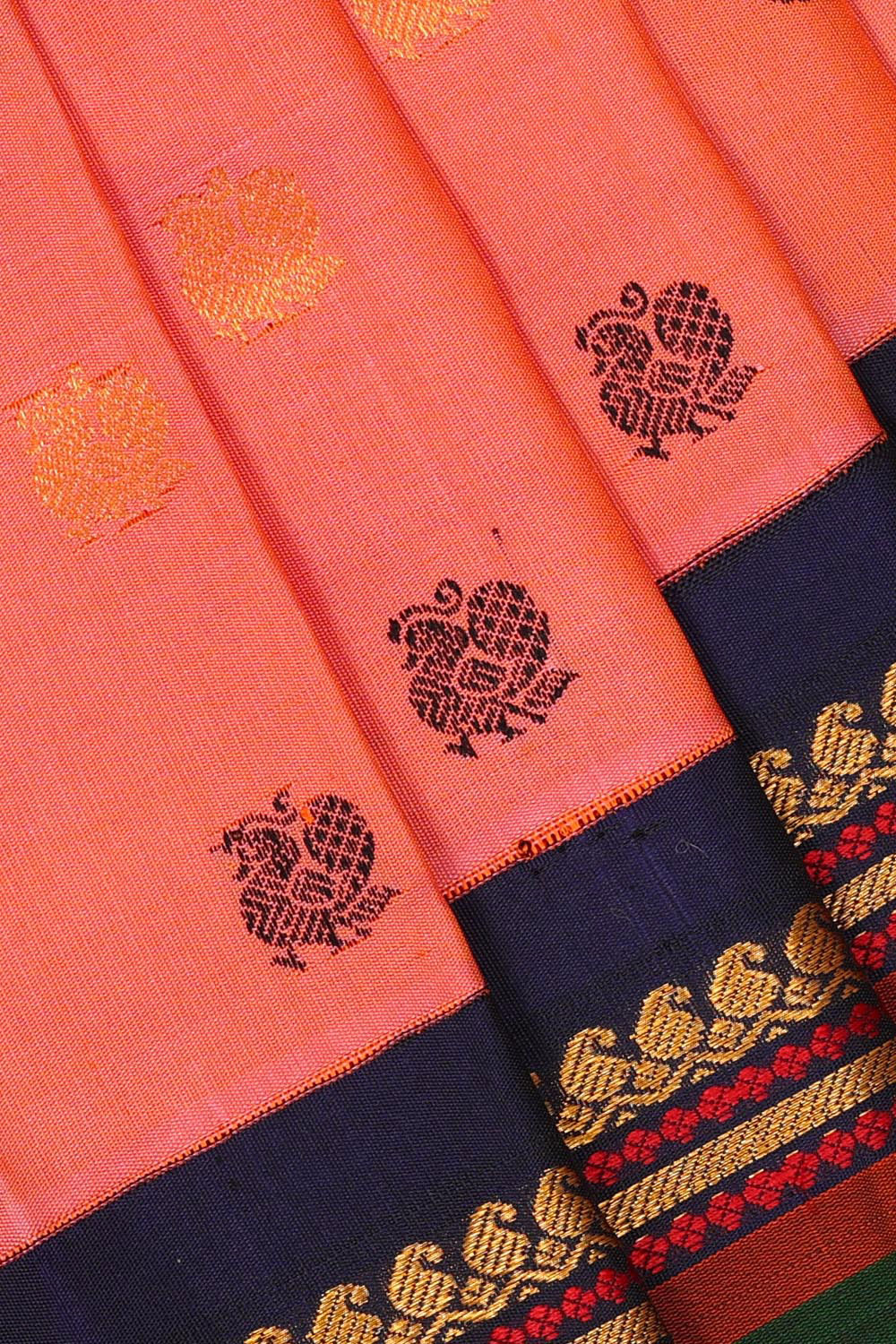 Gadwal-Silk Peach Saree