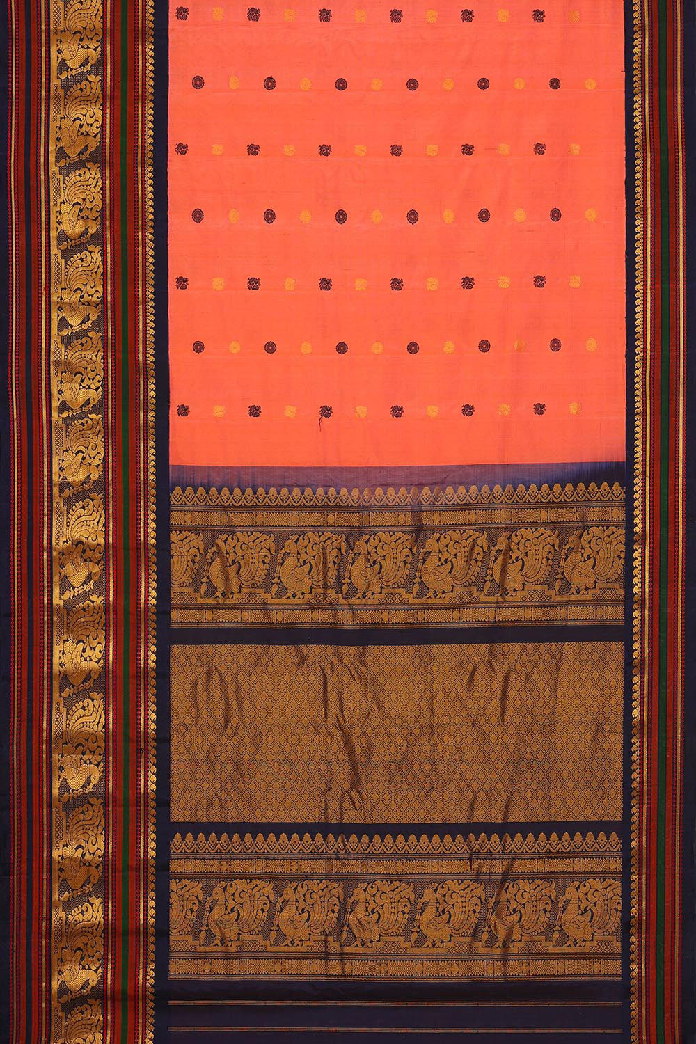 Gadwal-Silk Peach Saree