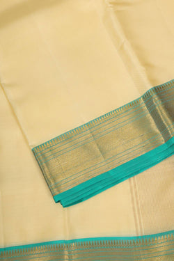 Collection of Kanchi Silk Light Beige Traditional Dhoti With Kanduva (8 X 4) in a gallery layout