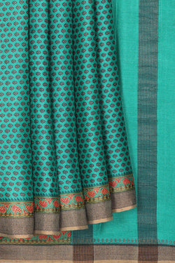 Collection of Tussar Silk Sea Green Saree in a gallery layout