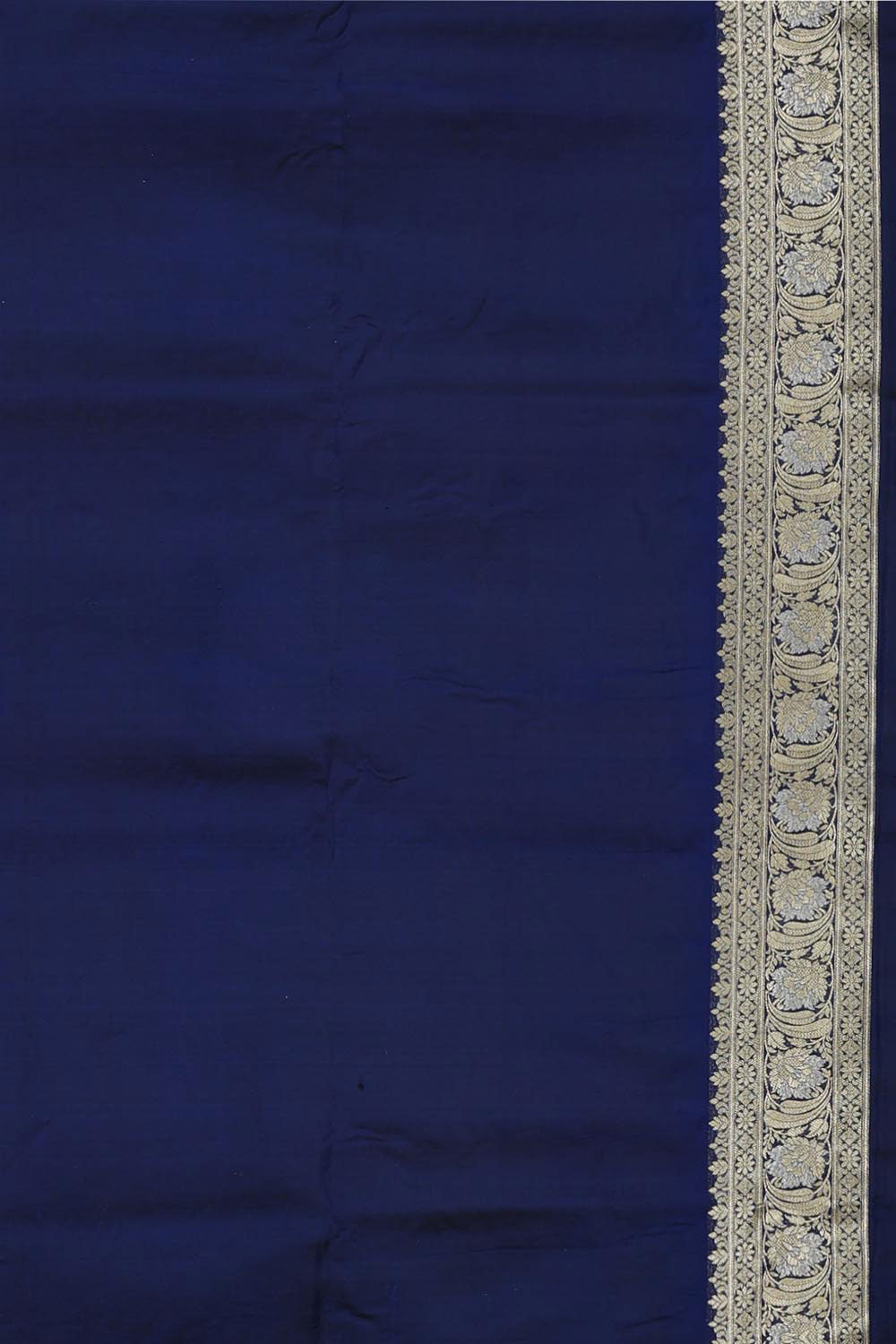 Collection of Banarasi Silk Brocade Indigo Blue Saree in a gallery layout