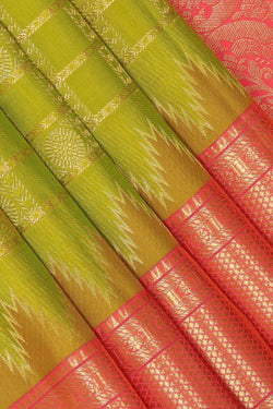 Collection of Kanchipattu Brocade Spring Green Saree in a gallery layout