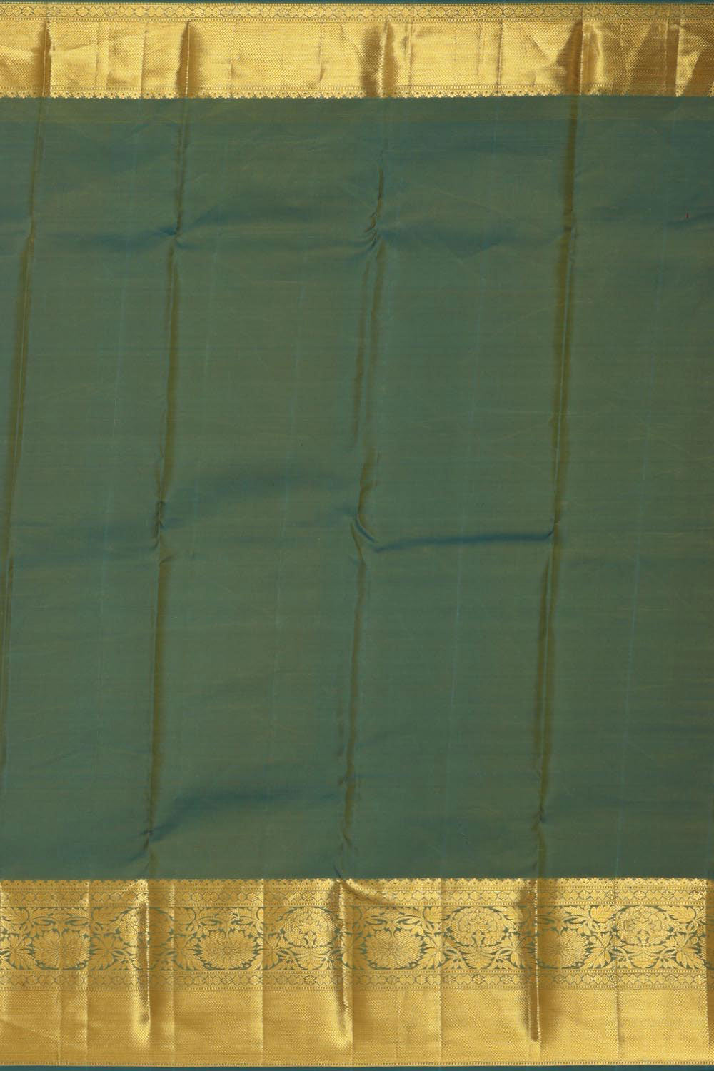 Image of Kanchipattu Mehndi Green Brocade Saree