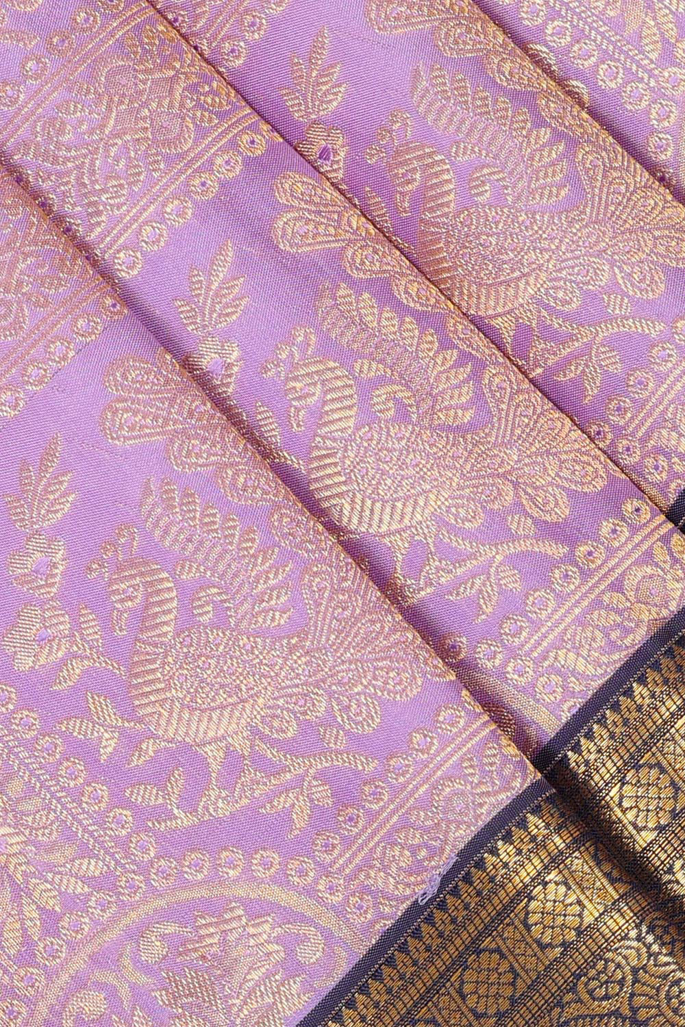 Collection of Kanchipattu Brocade Lavender Saree in a gallery layout