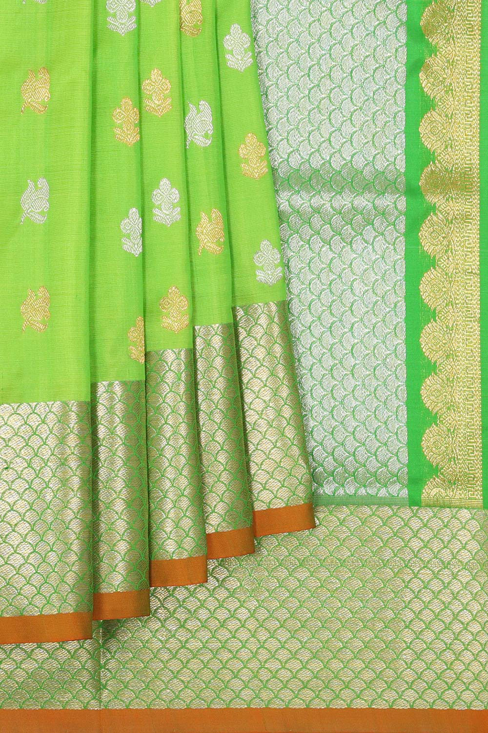 Collection of Venkatagiri-Silk Green Saree in a gallery layout