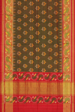 Collection of Rajkot Patola Silk Green Saree in a gallery layout