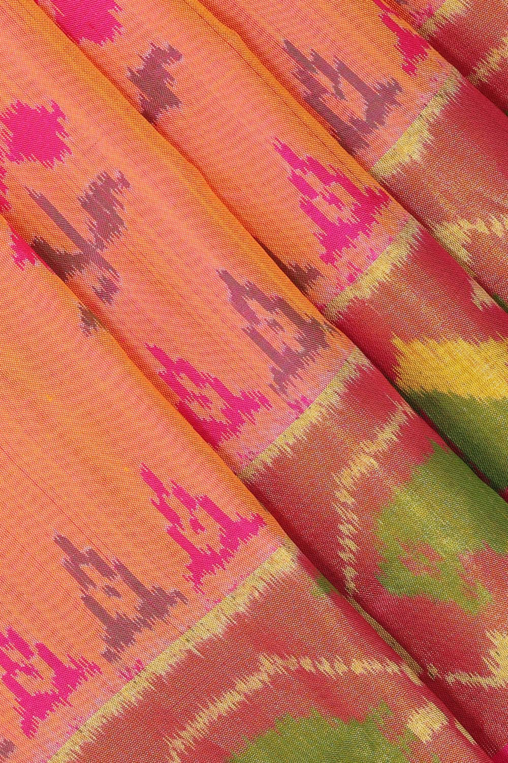 Collection of Rajkot Patola Silk Peach Saree in a gallery layout