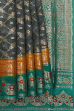Image of Kota Silk Grey Saree