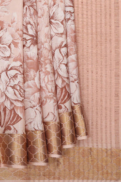 Collection of Banarasi Crepe Creamy Peach Saree in a gallery layout