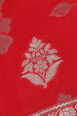 Image of Banarasi Chiniya Silk Red Saree