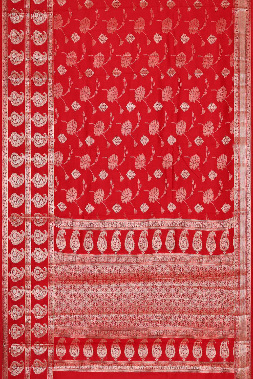 Banarasi Chiniya Silk Red Saree