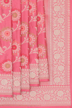 Collection of Banarasi Coral Pink Saree in a gallery layout