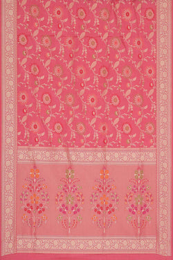 Collection of Banarasi Coral Pink Saree in a gallery layout