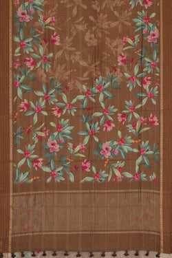 Collection of Tussar Moonga Silk Brown Saree in a gallery layout