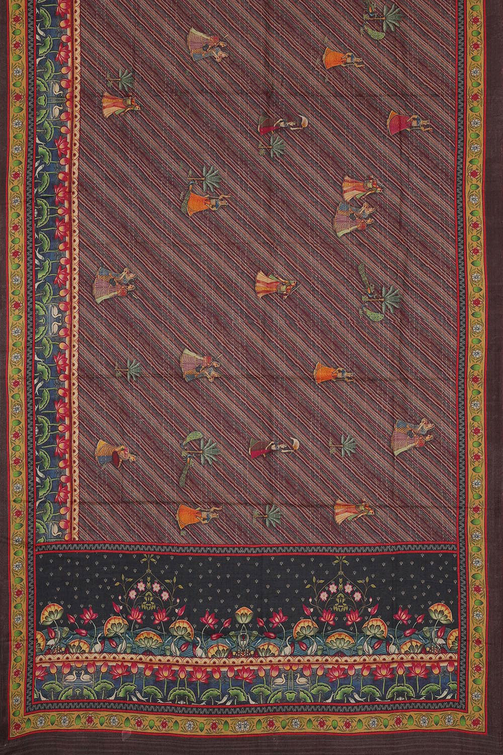 Image of Tussar Moonga Silk Pichwari Art Saree