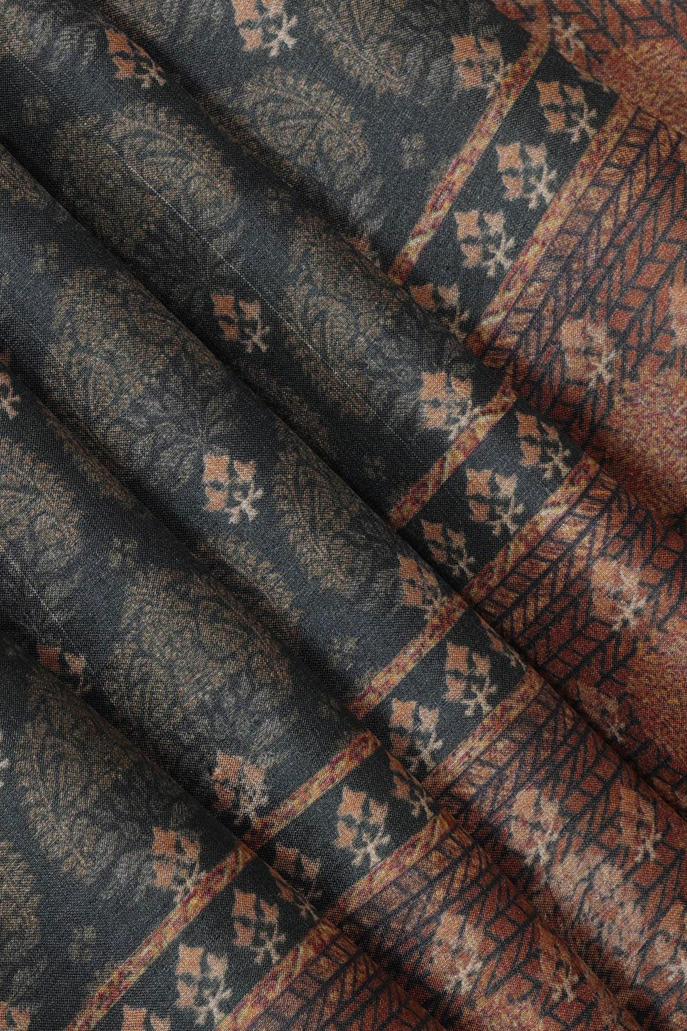 Collection of Tussar Moonga Silk Grey Saree in a gallery layout