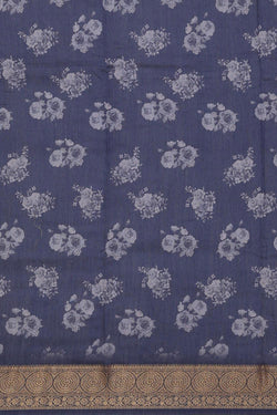 Image of Tussar Moonga Silk Indigo Blue Saree