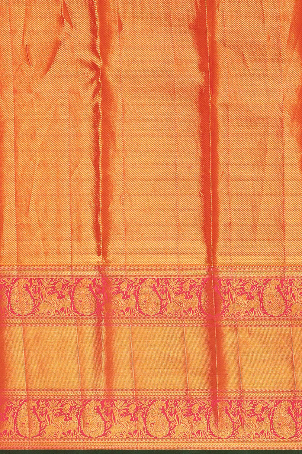 Image of Kanchipattu Brocade Golden Fenugreek Yellow Saree