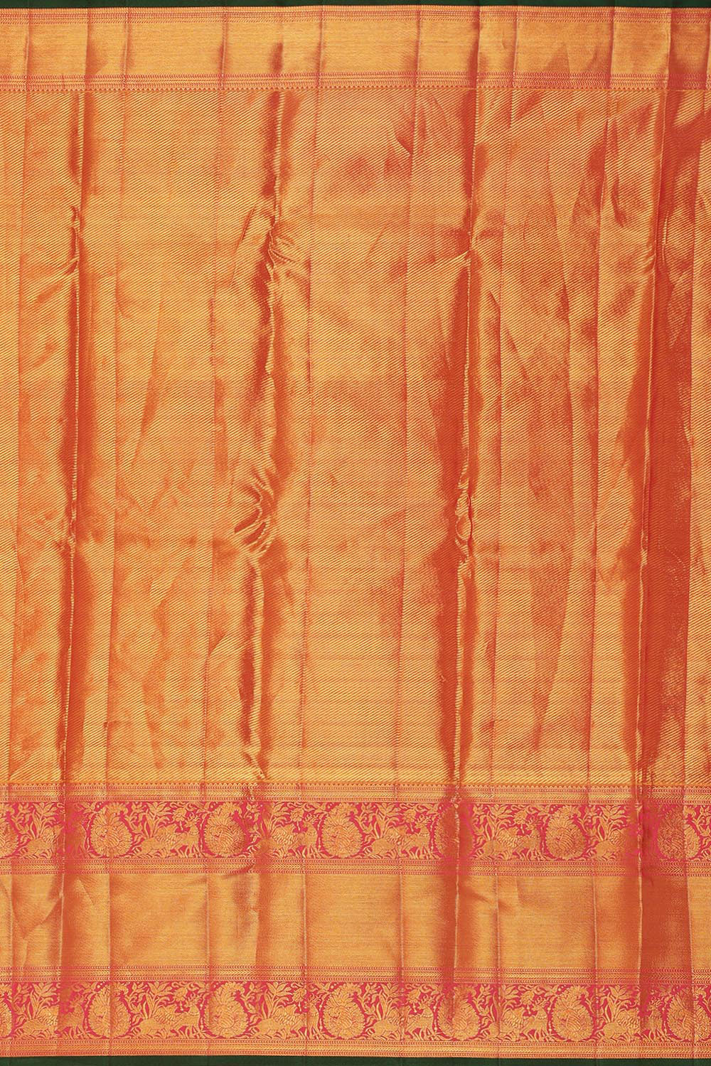 Image of Kanchipattu Brocade Golden Fenugreek Yellow Saree