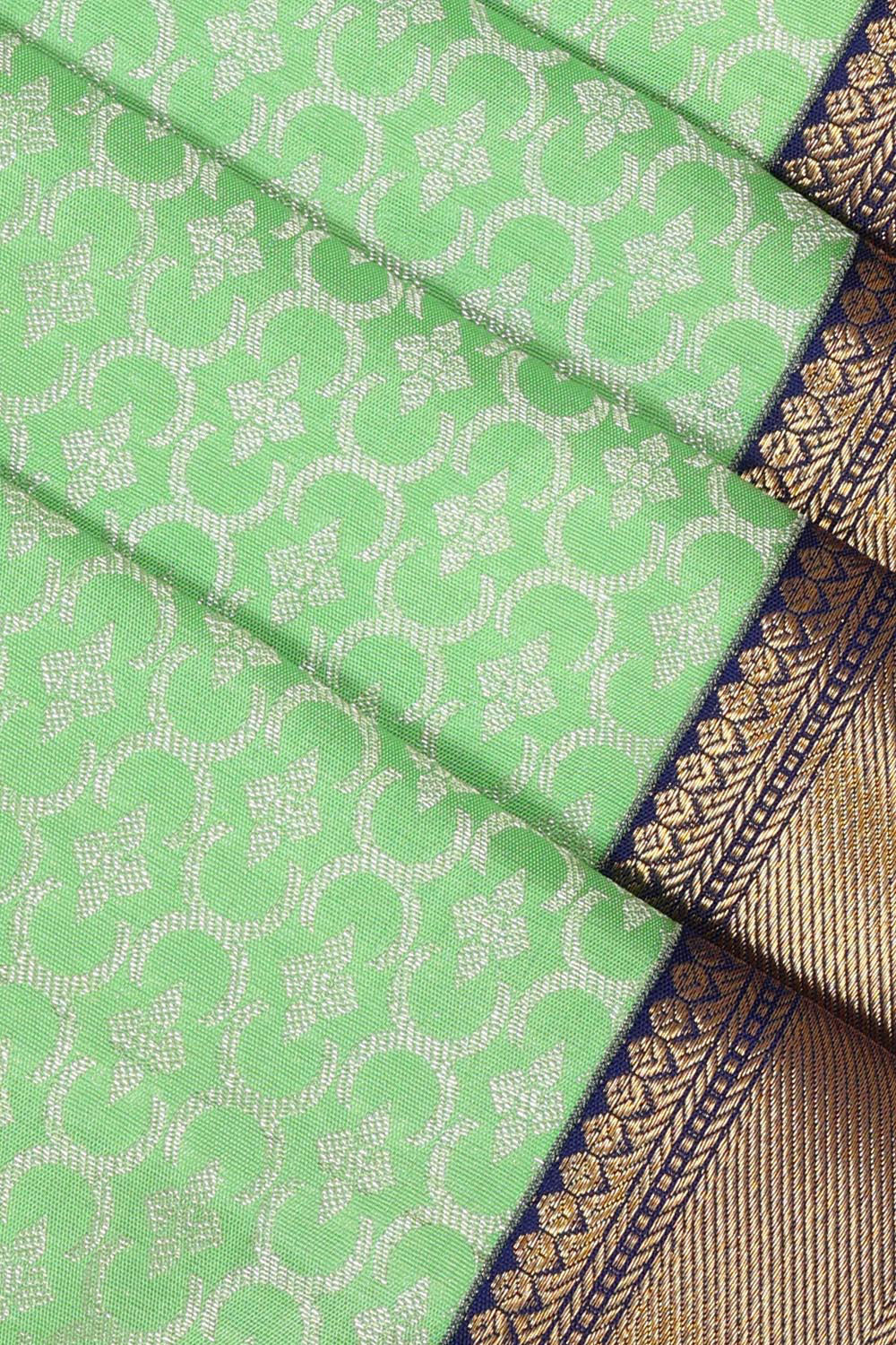 Collection of Kanchipattu Brocade Sea Green Saree in a gallery layout