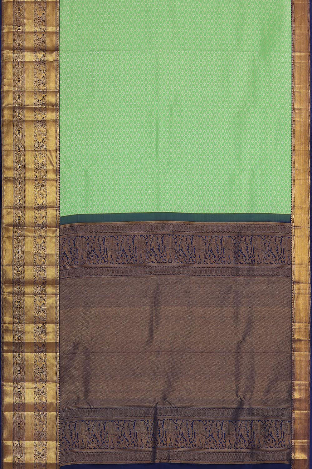 Collection of Kanchipattu Brocade Sea Green Saree in a gallery layout