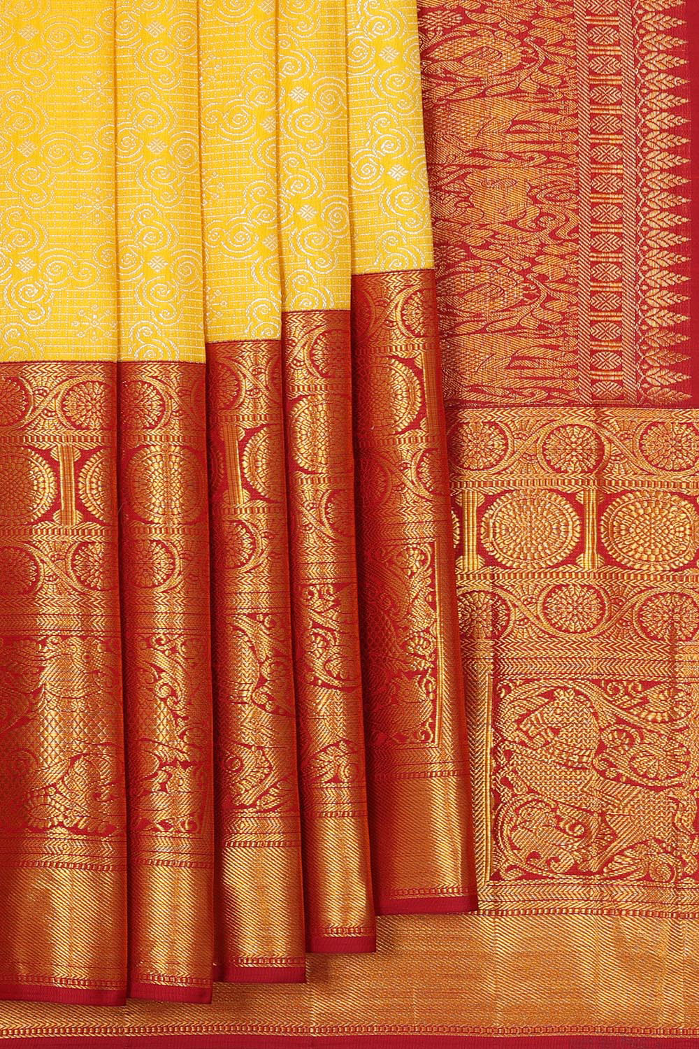 Kanchipattu Brocade Yellow Saree