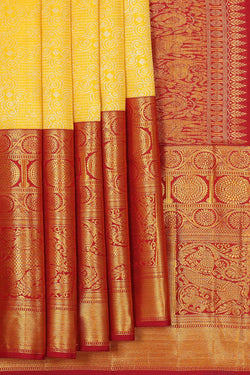 Image of Kanchipattu Brocade Yellow Saree