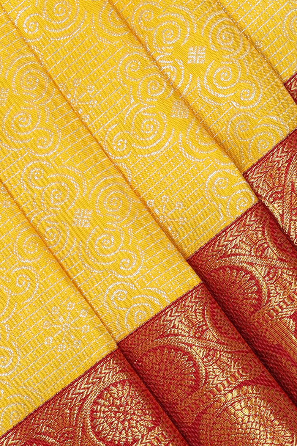 Kanchipattu Brocade Yellow Saree