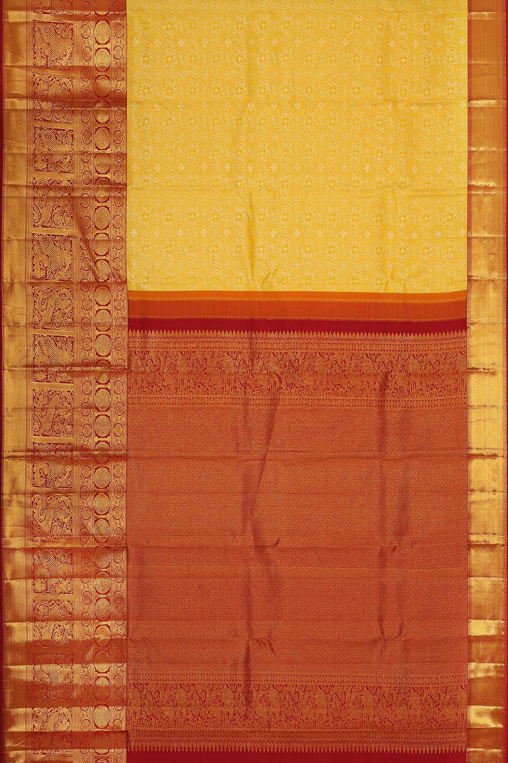 Kanchipattu Brocade Yellow Saree