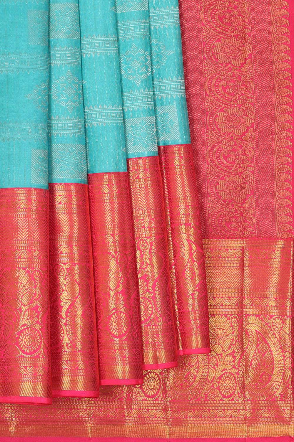 Kanchipattu Sea Blue Saree