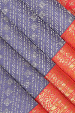 Collection of Kanchipattu Brocade Smoky Purple Saree in a gallery layout