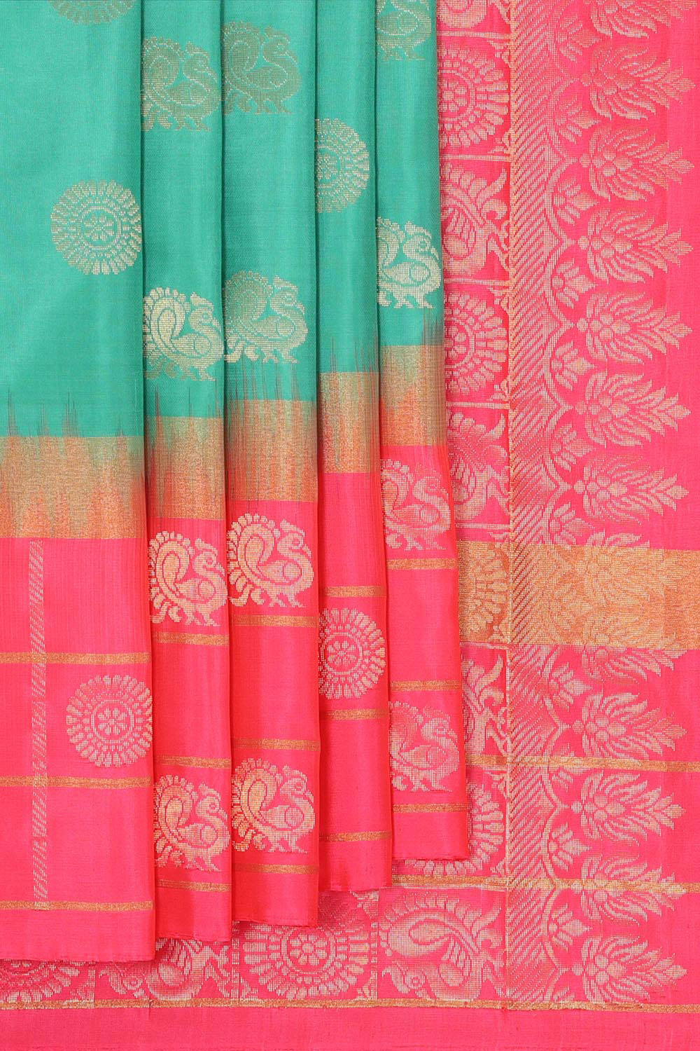 Collection of Gorgeous Sea Green Saree in a gallery layout