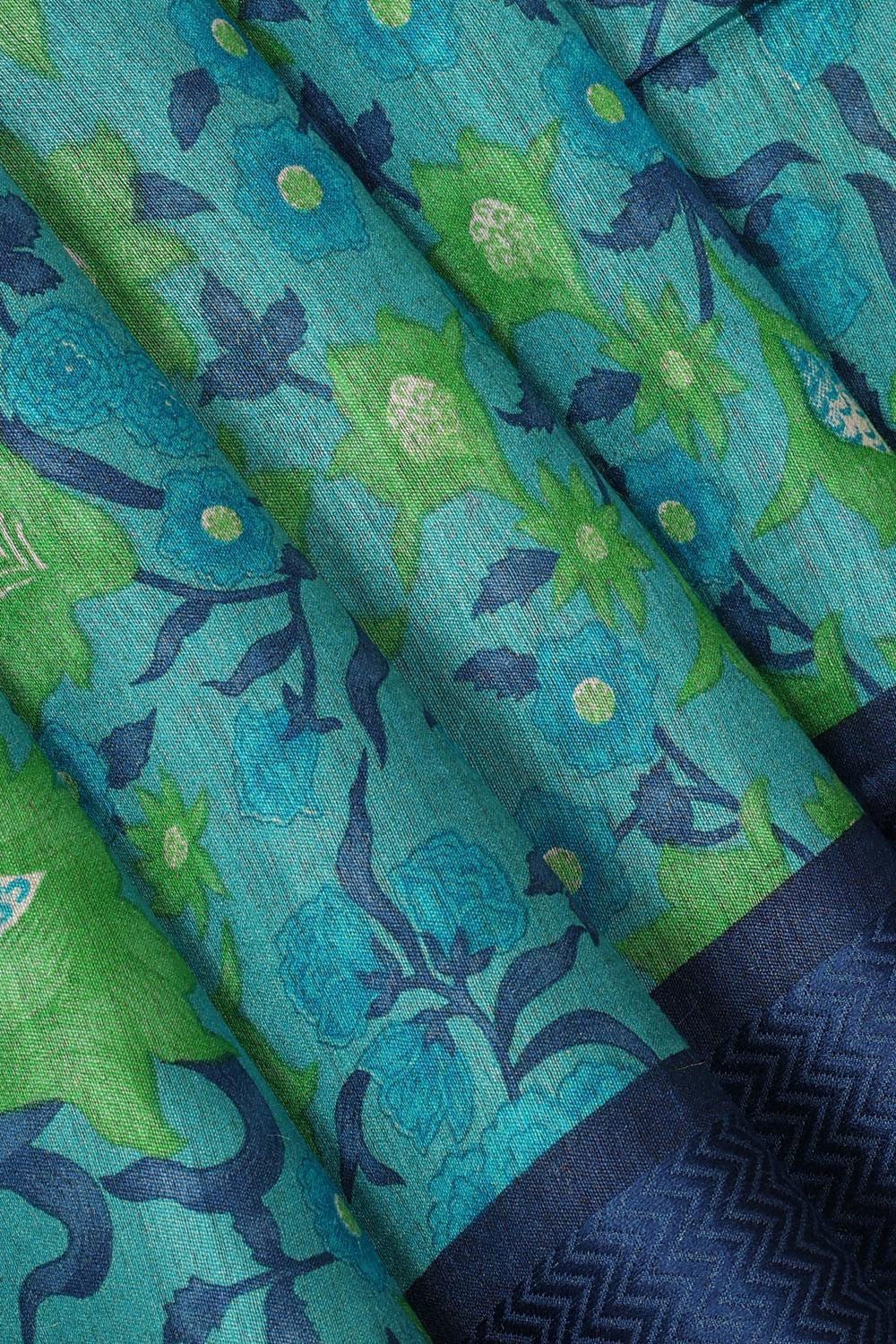 Collection of Tussar-Silk Floral Printed Saree in a gallery layout