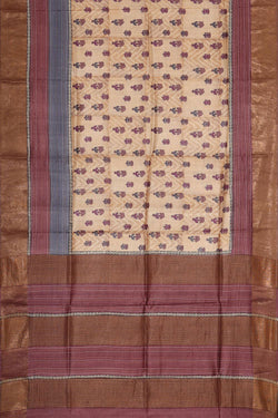 Collection of Tussar Silk Beige Saree in a gallery layout