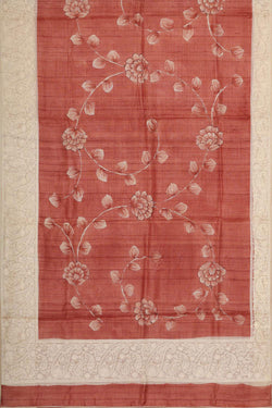 Collection of Tussar Silk Rust-Red Saree in a gallery layout