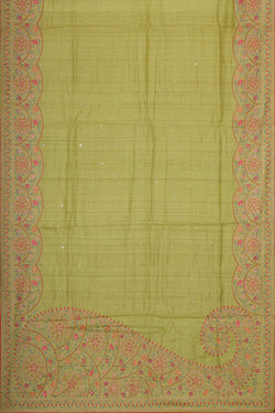 Collection of Tussar Silk Green Saree in a gallery layout