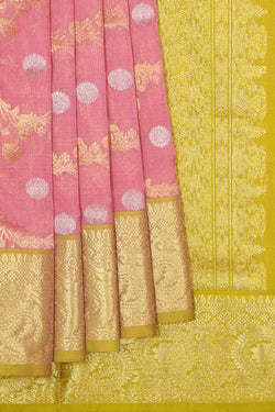 Image of Venkatagiri-Silk Onion Pink Saree