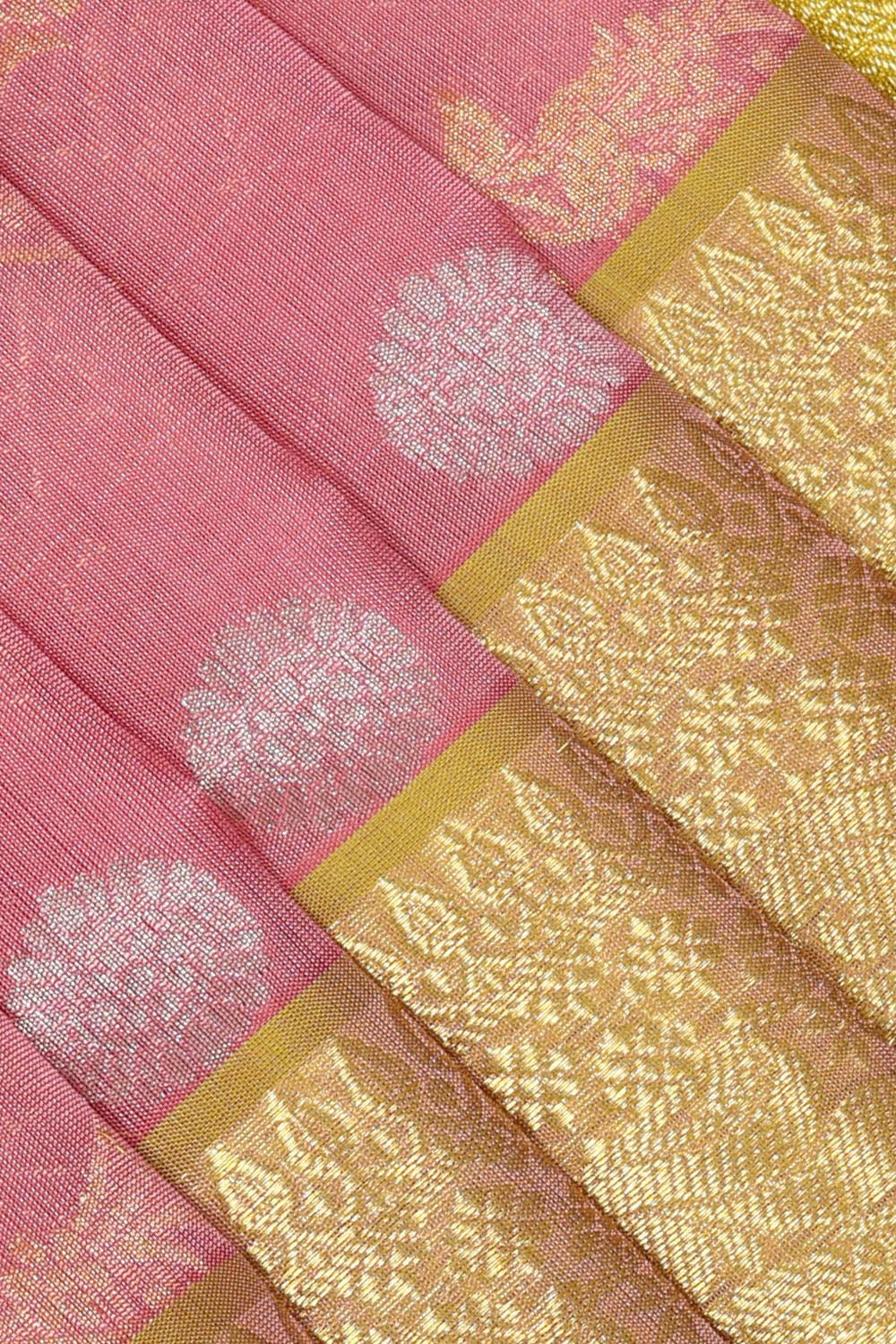 Collection of Venkatagiri-Silk Onion Pink Saree in a gallery layout