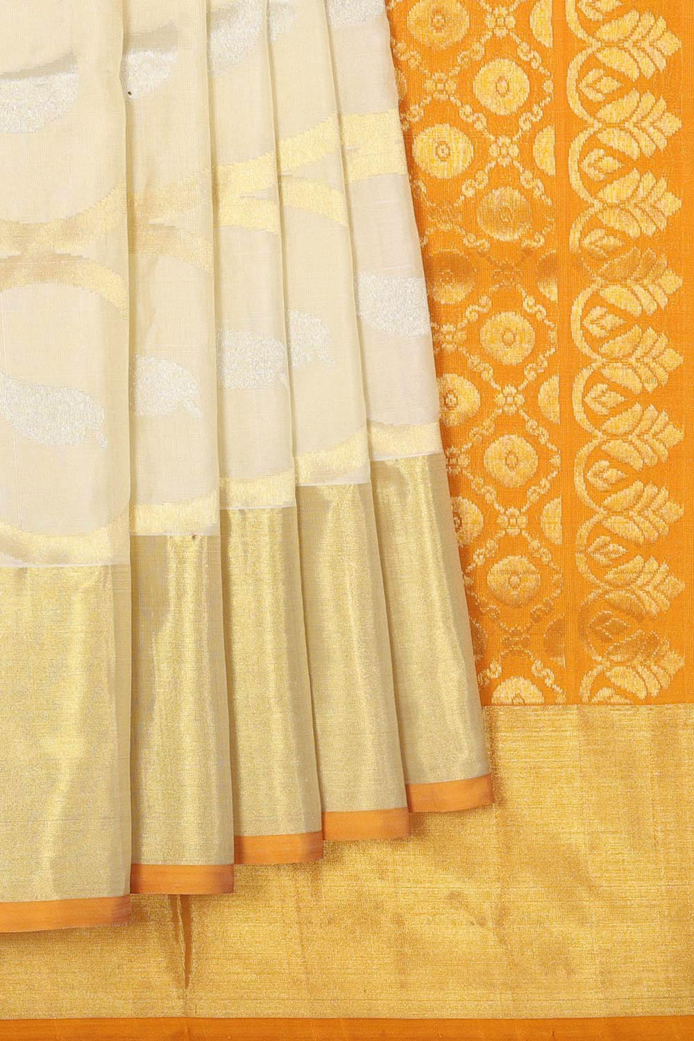 Collection of Venkatagiri-Silk Off-White Saree in a gallery layout